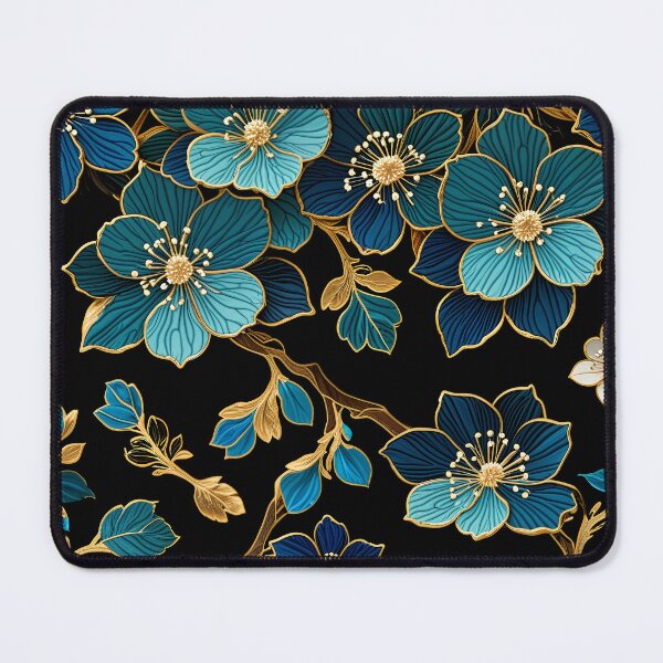Item preview, Colorful Teal & Gold Floral Splendor | Jewelry-Inspired Botanical Art designed and sold by Juliette Ozkalfayan.