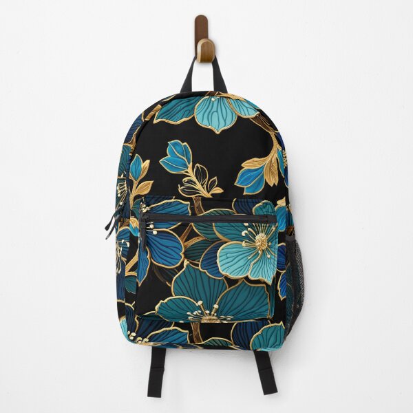 Item preview, Colorful Teal & Gold Floral Splendor | Jewelry-Inspired Botanical Art designed and sold by Juliette Ozkalfayan.