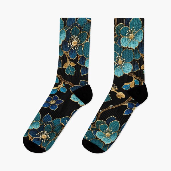 Item preview, Colorful Teal & Gold Floral Splendor | Jewelry-Inspired Botanical Art designed and sold by Juliette Ozkalfayan.