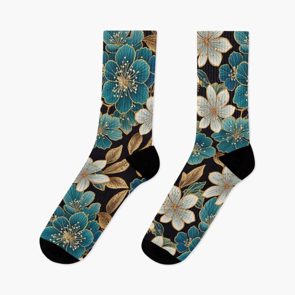 Item preview, Majestic Teal & Gold Floral Design | Jewelry-Inspired Botanical Elegance designed and sold by Juliette Ozkalfayan.