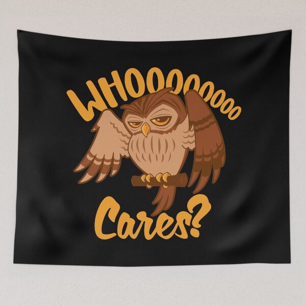 Item preview, Who Cares Cartoon Owl designed and sold by fizzgig.