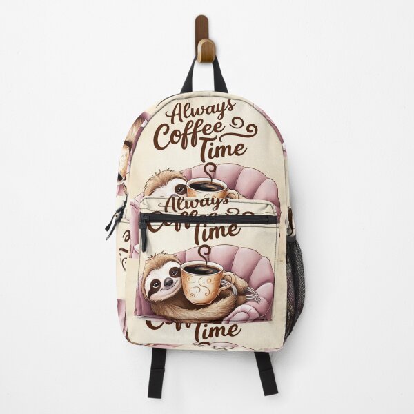 Item preview, Always Coffee Time cute Sloth design illustration designed and sold by Vintage Designs +.