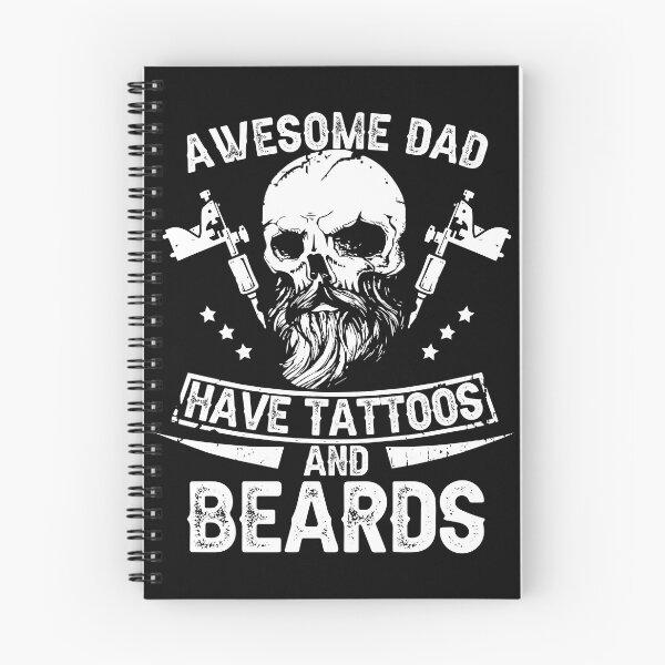 Item preview, Mens Awesome Dads Have Tattoos and Beards Shirt designed and sold by StreetArtPro.