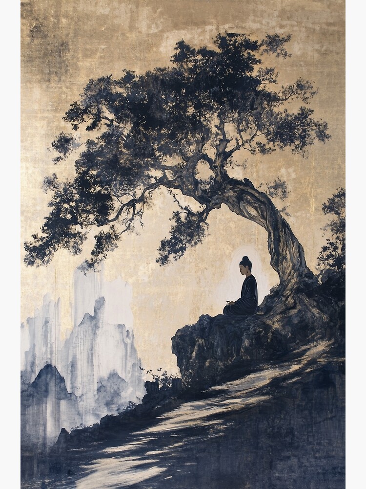 Thumbnail 3 of 3, Poster, Zen Buddha and Bodhi Tree designed and sold by Anova-Prints.
