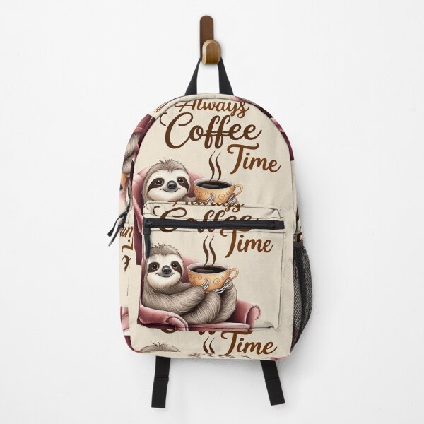 Item preview, Always Coffee Time cute Sloth design illustration designed and sold by Vintage Designs +.