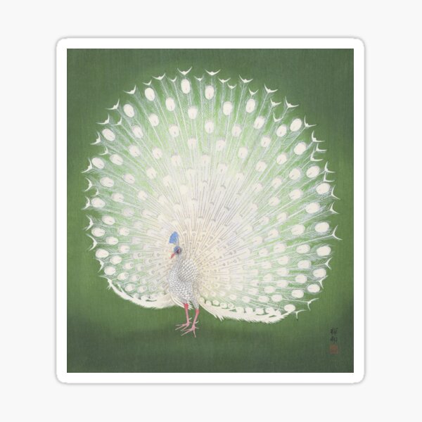 Vista previa del artículo con la obra «Ukiyo-e Pavo Real de Ohara Koson», diseñado y vendido por Chiepy’s Tiny Gallery.