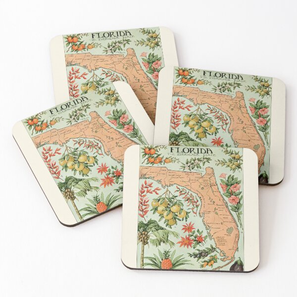 Item preview, Florida: The Everglade State Vintage Tropical Plants Poster designed and sold by Designs by Kool Kat.