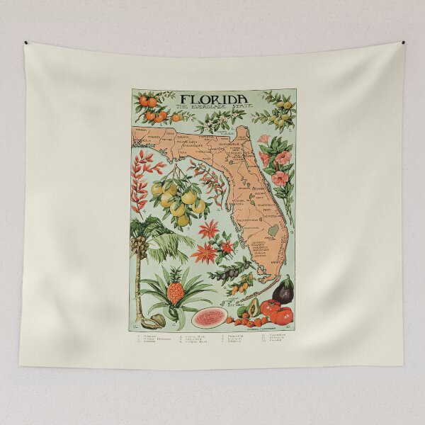 Item preview, Florida: The Everglade State Vintage Tropical Plants Poster designed and sold by Designs by Kool Kat.