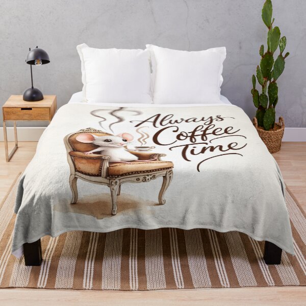 Item preview,  Always Coffee Time cute Mouse design illustration designed and sold by Vintage Designs +.