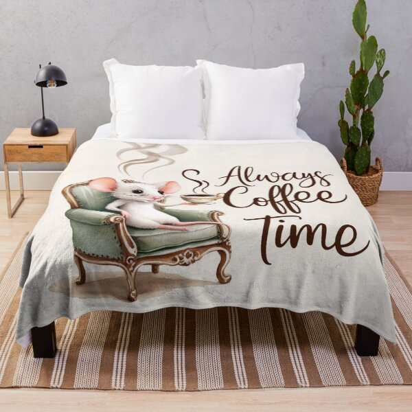 Item preview, Always Coffee Time cute Mouse design illustration designed and sold by Vintage Designs +.