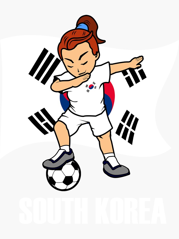 Dabbing Soccer Girl South Korea Soccer Jersey Shirt South Korean Flag'  Sticker for Sale by CreativeStrike