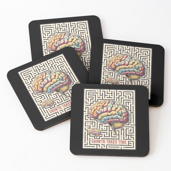 Item preview, Growth Takes Time – Vintage Maze and Brain Illustration designed and sold by ViviNyks.