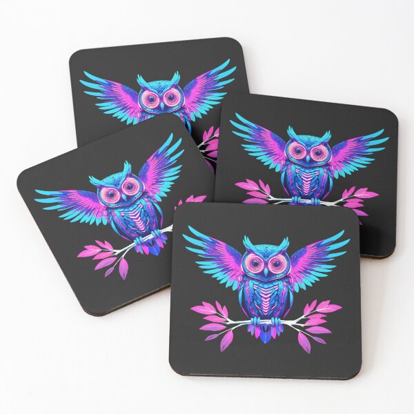 Item preview, Neon Owl Glow – Vibrant Psychedelic Owl Art on Branch designed and sold by UniversalFlair.