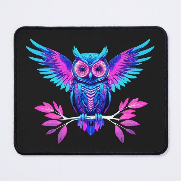 Item preview, Neon Owl Glow – Vibrant Psychedelic Owl Art on Branch designed and sold by UniversalFlair.