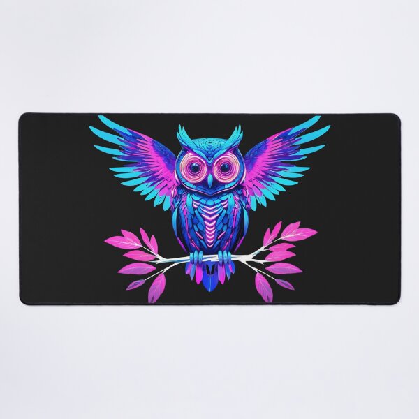 Item preview, Neon Owl Glow – Vibrant Psychedelic Owl Art on Branch designed and sold by UniversalFlair.