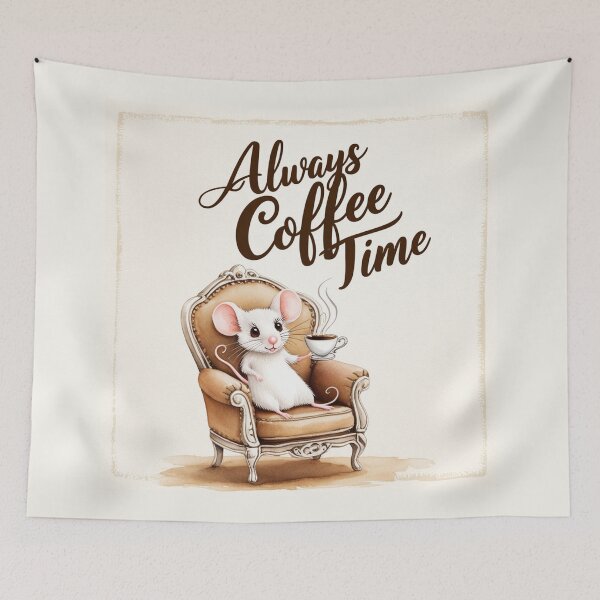 Item preview,  Always Coffee Time cute Mouse design illustration designed and sold by Vintage Designs +.