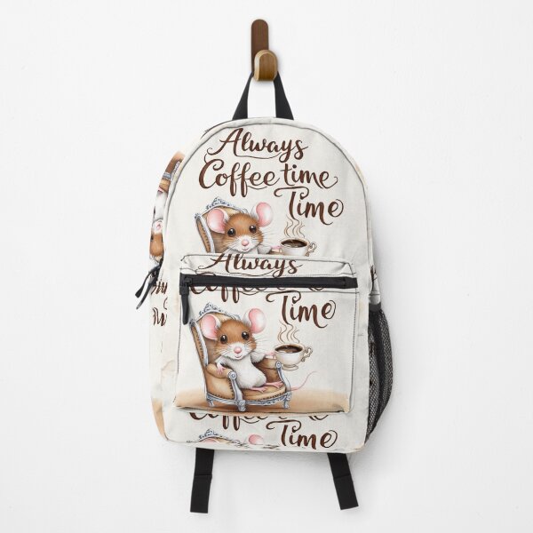 Item preview, Always Coffee Time cute Mouse design illustration designed and sold by Vintage Designs +.