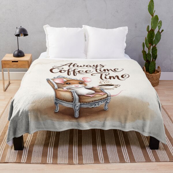 Item preview,  Always Coffee Time cute Mouse design illustration designed and sold by Vintage Designs +.