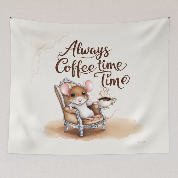Item preview,  Always Coffee Time cute Mouse design illustration designed and sold by Vintage Designs +.