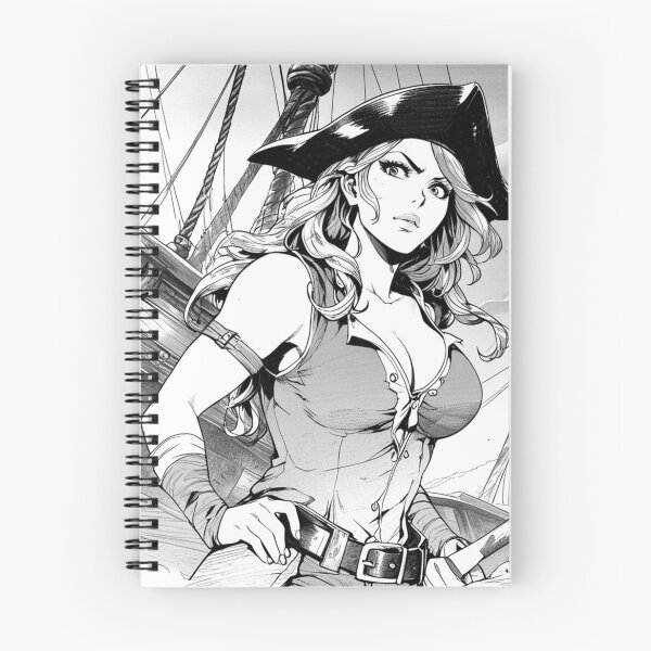 Item preview,  Vintage Manga style Red Head Pirate Queen Anne Bonney vintage Anime Manga Illustration designed and sold by Vintage Designs +.