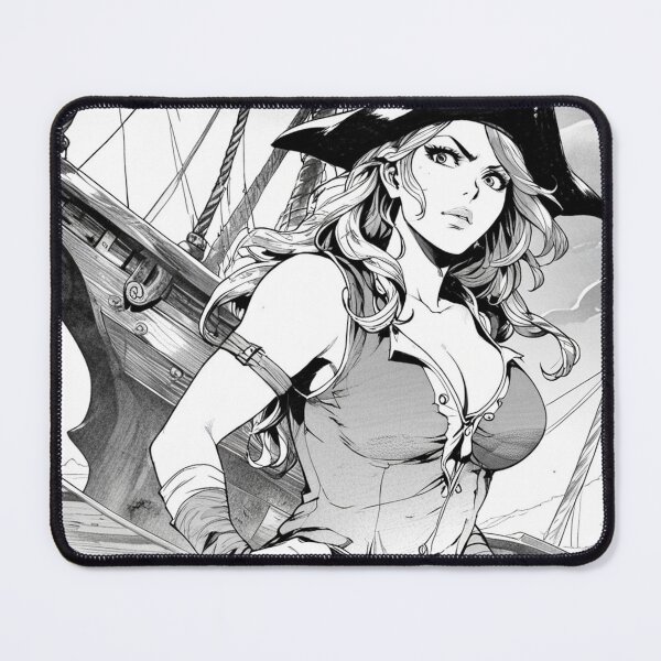 Item preview,  Vintage Manga style Red Head Pirate Queen Anne Bonney vintage Anime Manga Illustration designed and sold by Vintage Designs +.
