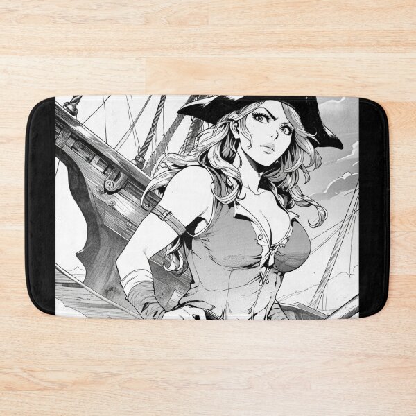 Item preview,  Vintage Manga style Red Head Pirate Queen Anne Bonney vintage Anime Manga Illustration designed and sold by Vintage Designs +.