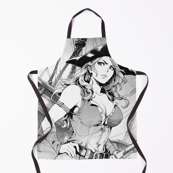 Item preview, Vintage Manga style Red Head Pirate Queen Anne Bonney vintage Anime Manga Illustration designed and sold by Vintage Designs +.
