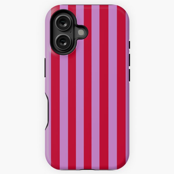 Vista previa del artículo con la obra «Rayas verticales moradas y rojas», diseñado y vendido por OneThreeSix.