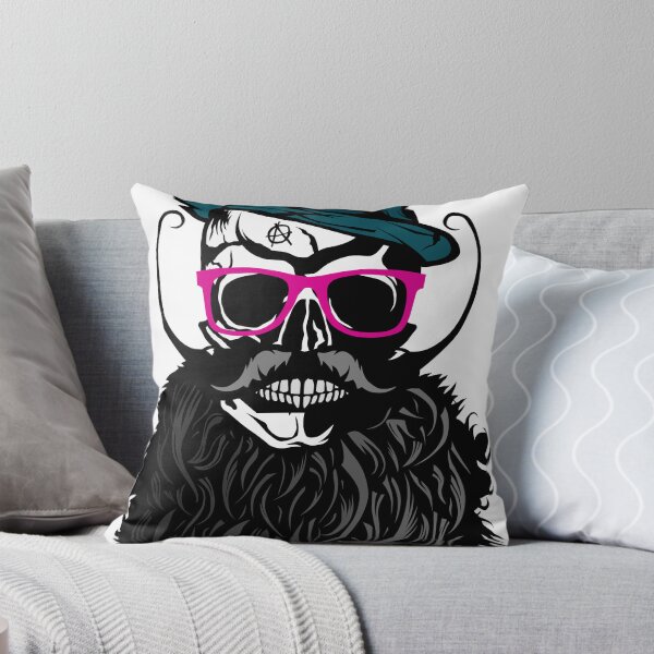 Item preview, skull hipster bearded skull beard mustache mustached anarchy designed and sold by Achille3777.