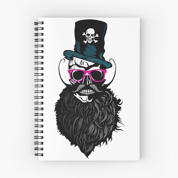 Item preview, skull hipster bearded skull beard mustache mustached anarchy designed and sold by Achille3777.