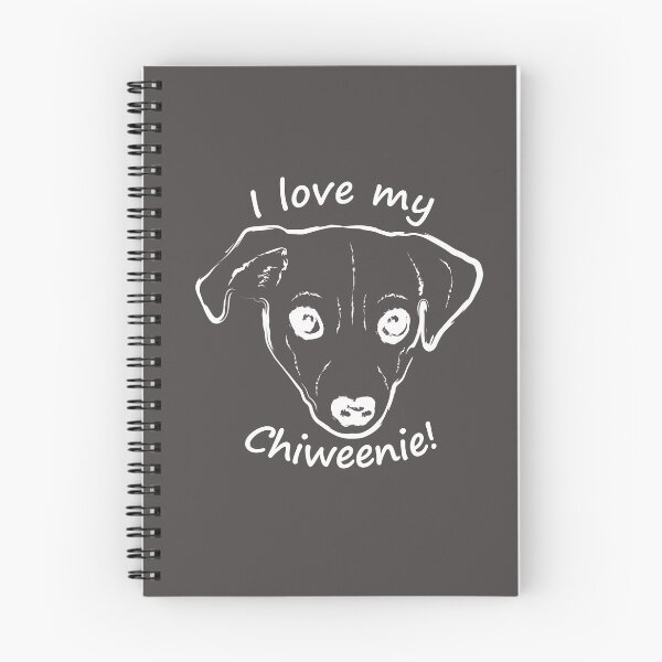 Item preview, I love my Chiweenie, minimalist line graphic in white designed and sold by BandR-Tees.