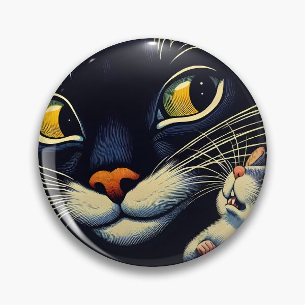 Item preview, Black cat Dark fur Intense gaze illustration art designed and sold by  Mudikeys.