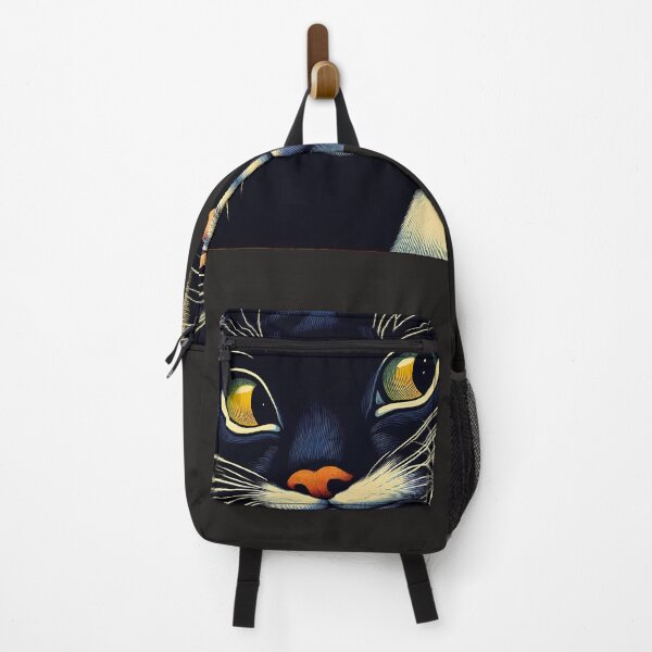 Item preview, Black cat Dark fur Intense gaze illustration art designed and sold by Mudikeys.