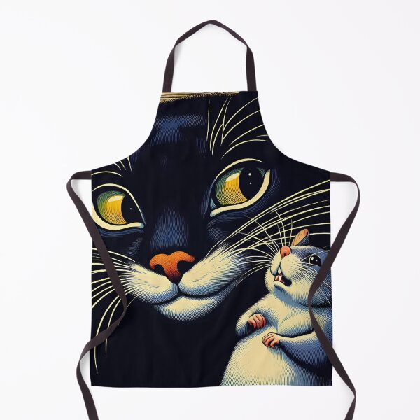 Item preview, Black cat Dark fur Intense gaze illustration art designed and sold by  Mudikeys.