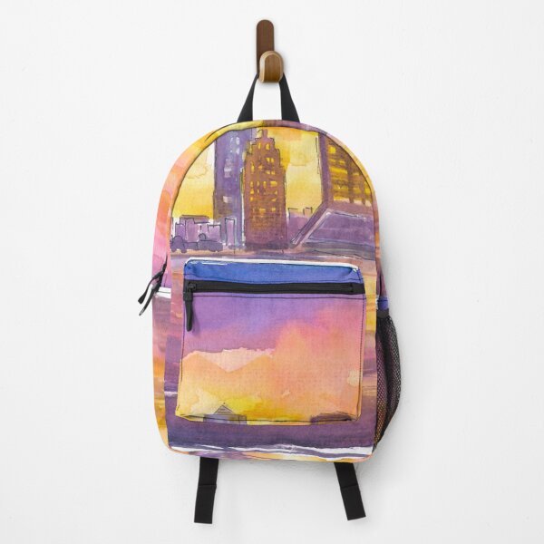 Item preview, Jacksonville Skyline Glow at Sunset with River Reflections designed and sold by artshop77.