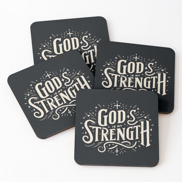 Item preview, God is my strength' in a vintage-inspired font designed and sold by Nimkaew.