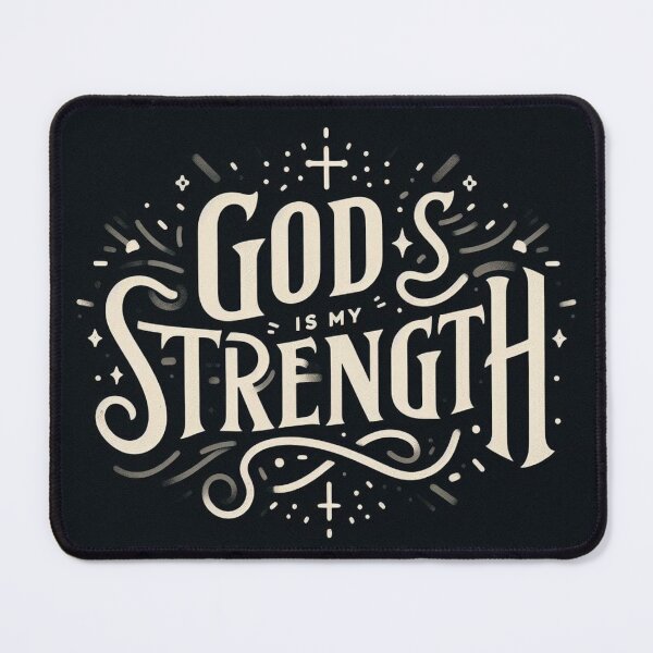Item preview, God is my strength' in a vintage-inspired font designed and sold by Nimkaew.