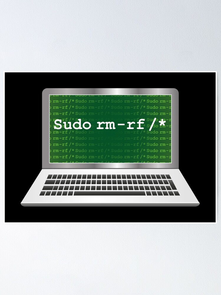 Sudo Rm Rf Computer Programmer Terminal Poster By Anziehend Redbubble