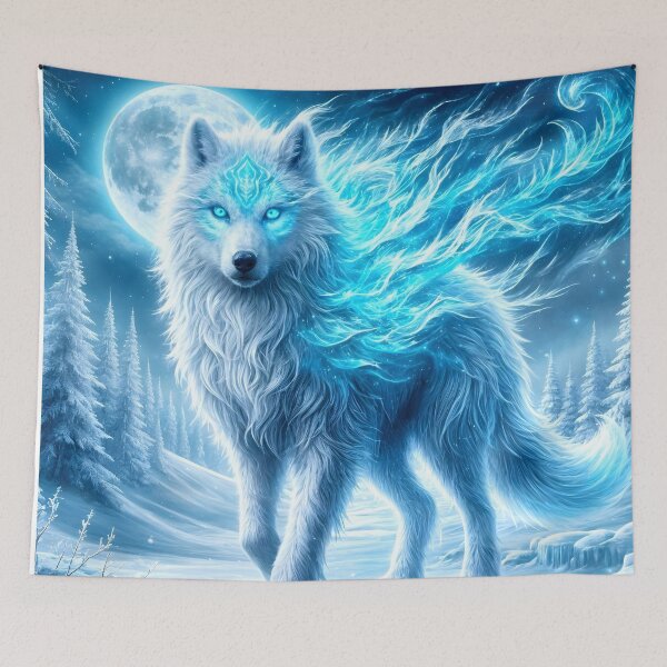 Item preview, Frostfire Wolf designed and sold by AnmitsuArt.