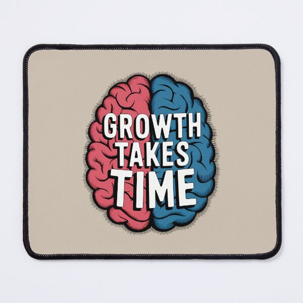 Item preview, Growth Takes Time – Simple & Minimalist Brain Illustration designed and sold by ViviNyks.