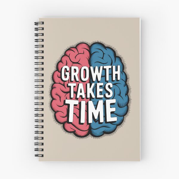 Item preview, Growth Takes Time – Simple & Minimalist Brain Illustration designed and sold by ViviNyks.