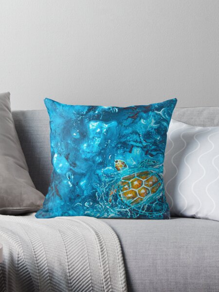 Item preview, Painted Turtle In Aqua Waters designed and sold by Nicola Morgan.
