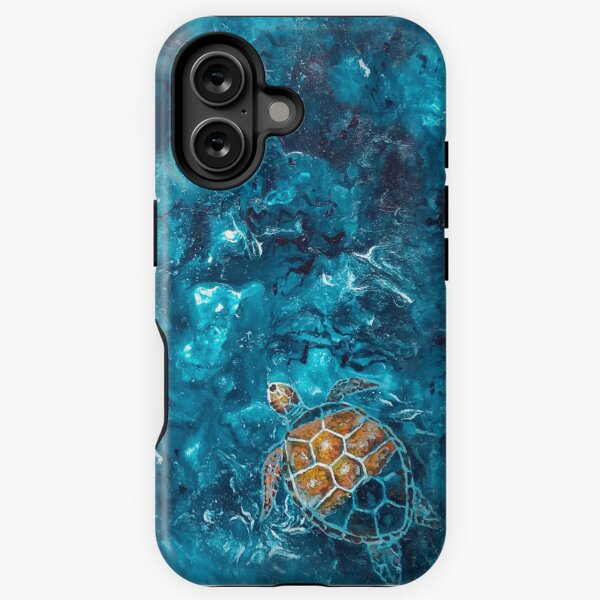 Vista previa del artículo con la obra «Tortuga pintada en aguas color aguamarina», diseñado y vendido por Nicola Morgan.