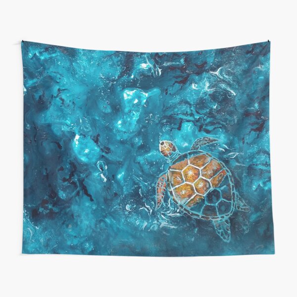 Item preview, Painted Turtle In Aqua Waters designed and sold by Nicola Morgan.