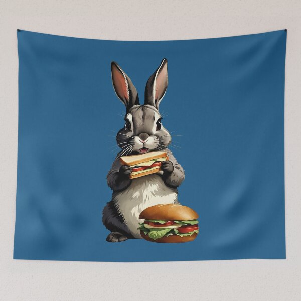 Item preview, Easter Bunny on a Break Eating Sandwich | Gift for Easter designed and sold by UnhingedBird.