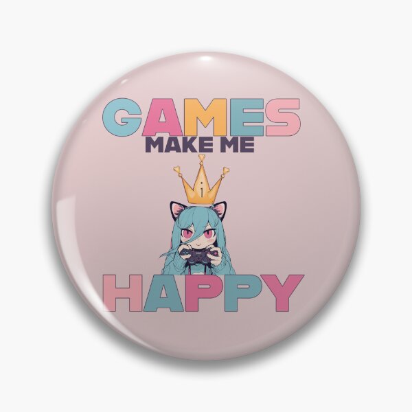 Item preview, Games Make Me Happy! kawaii girl design designed and sold by La Loca.