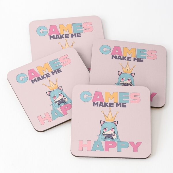 Item preview, Games Make Me Happy! kawaii girl design designed and sold by La Loca.