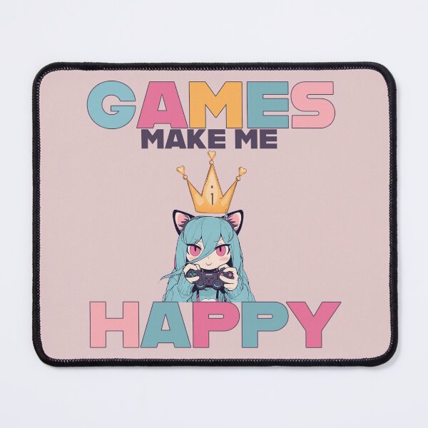 Item preview, Games Make Me Happy! kawaii girl design designed and sold by La Loca.