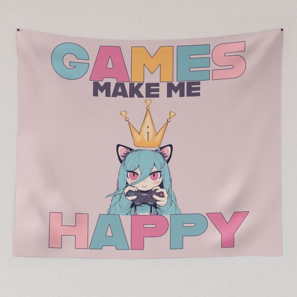 Item preview, Games Make Me Happy! kawaii girl design designed and sold by La Loca.