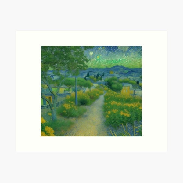 The Bridge of Flowers, Van Gogh Style Art Print
